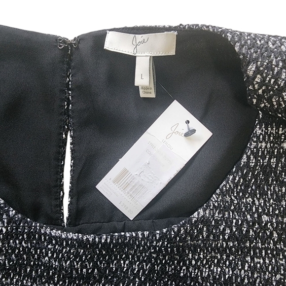 NWT Joie Black and White Sleeveless Dress Ruffled Bottom Skirt - Large - Picture 6 of 8